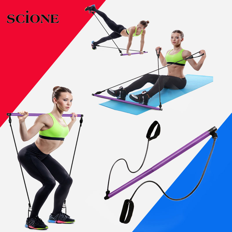 

Pilates Yoga Resistance Bands Stick Bodybuilding Crossfit Gym Rubber Tube Elastic Bands Fitness Equipment Training Exercise XA7A
