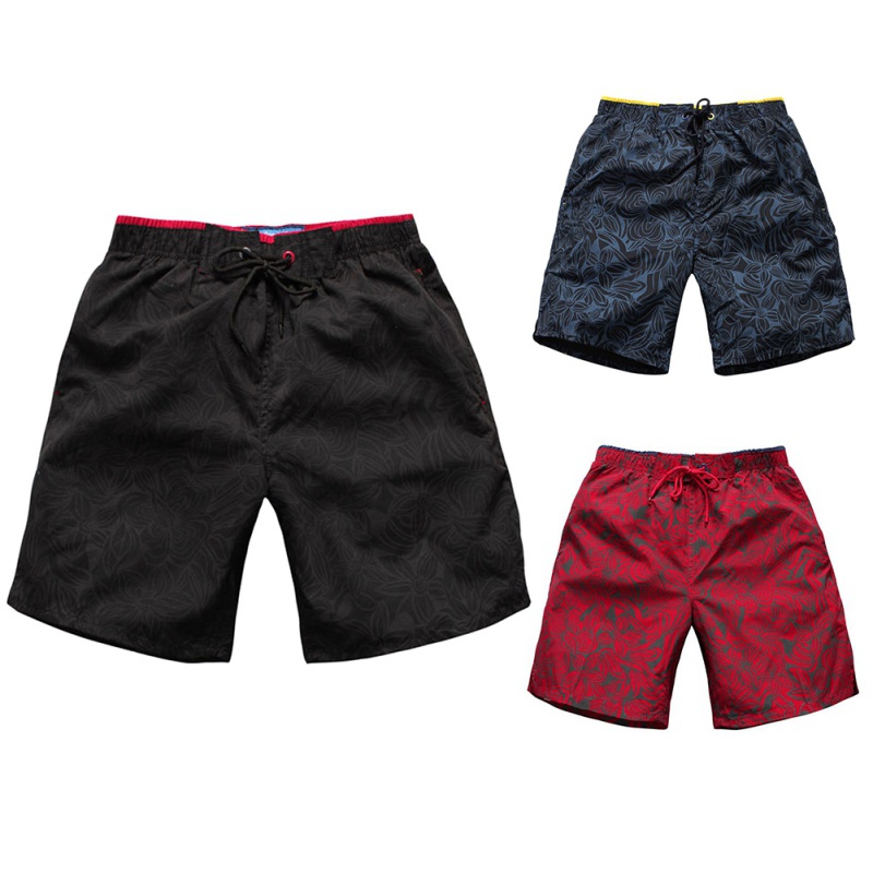 

2020 Summer Hot Sale Fast drying Beach Man Shorts Pants High Quality flower Printing Casual Pants Red Black Darker Blue color T6