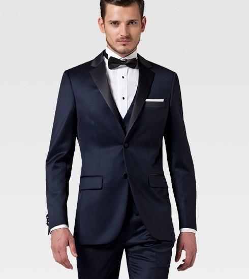 

Popular Two Buttons Groomsmen Notch Lapel Groom Tuxedos Men Suits Wedding/Prom Best Man Blazer ( Jacket+Pants+Vest+Tie) 584, Same as image