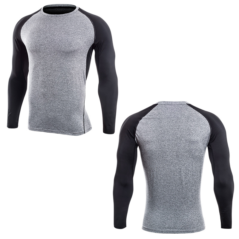 

mens T-shirt Europe rning fitness clothing quick-drying shirt sportswear long-sleeved compresion traing stretch Slim tigts bg, Colour 3