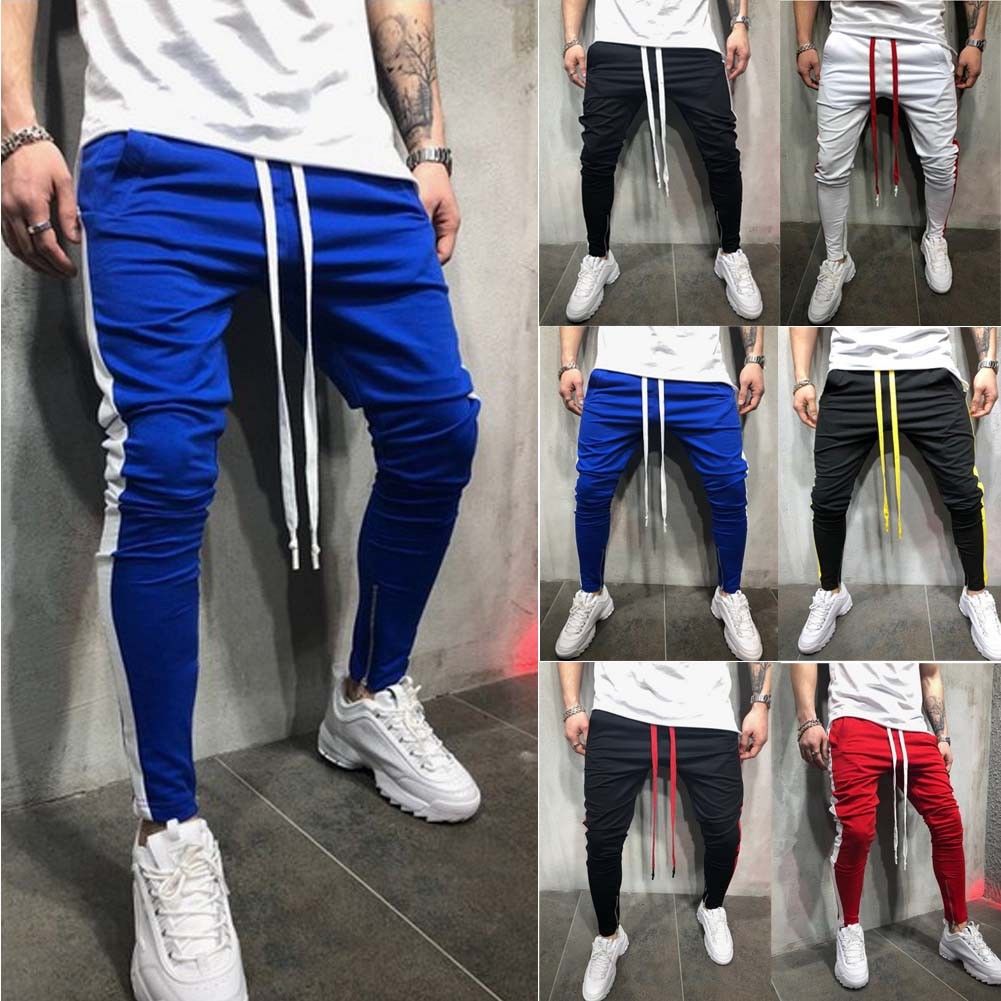 

Hirigin Harajuku Fashion Mens Joggers Slim Pencil Pants Hip Hop Streetwear Mens Clthes 2018 Men Sweatpants Track Pant Hot New, White