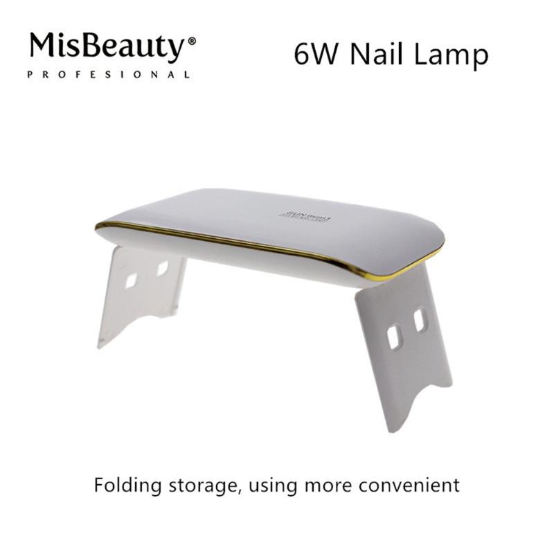

6W Nail Lamp 6pcs 365nm+ 405nm dual light for curing uv led gels Folding storage, using more convenient, White