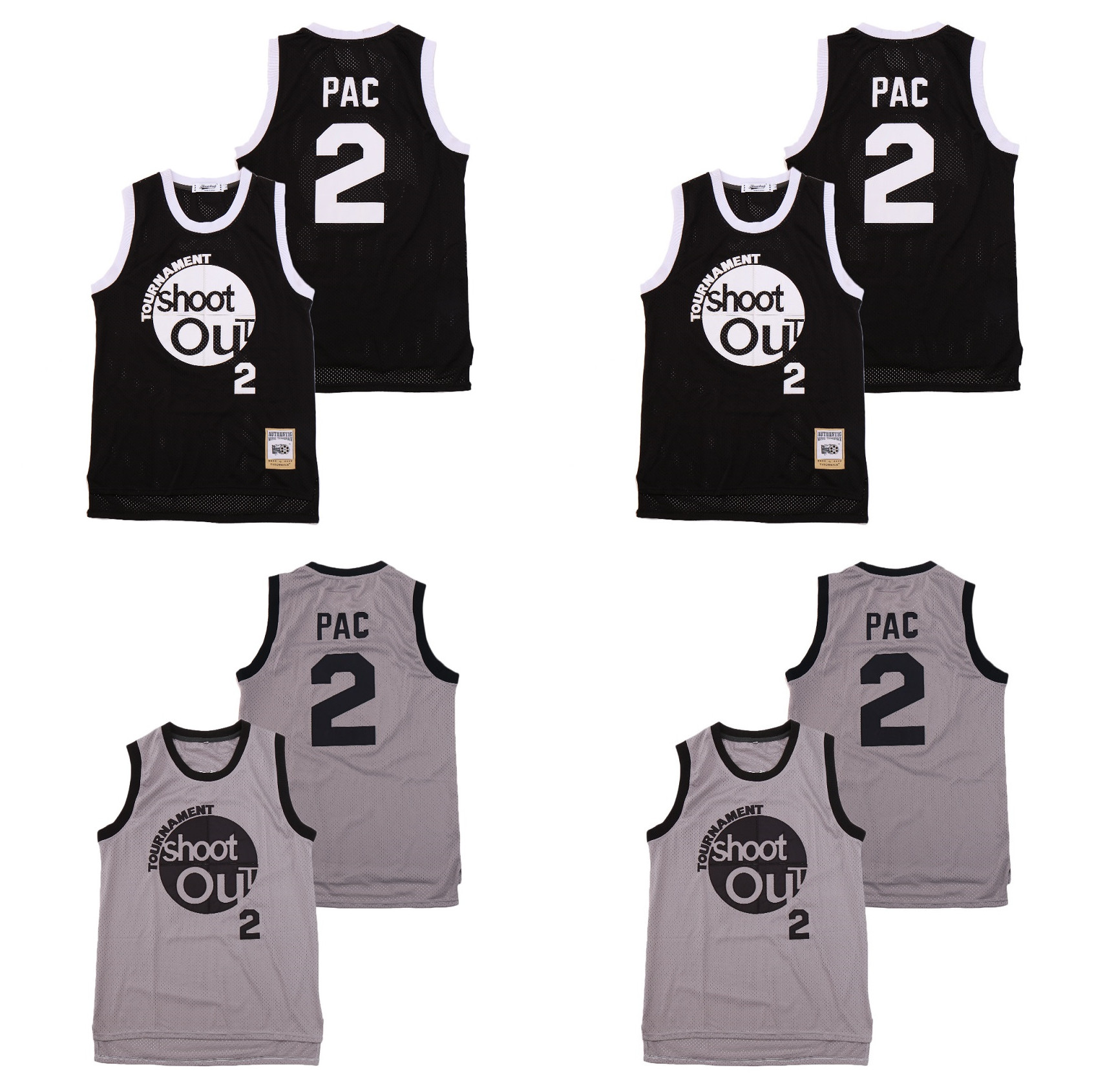 

Top Quality ! Moive Tournament Shoot Out 2 PAC Jerseys College Basketball Above The Rim Costume Double, As pic