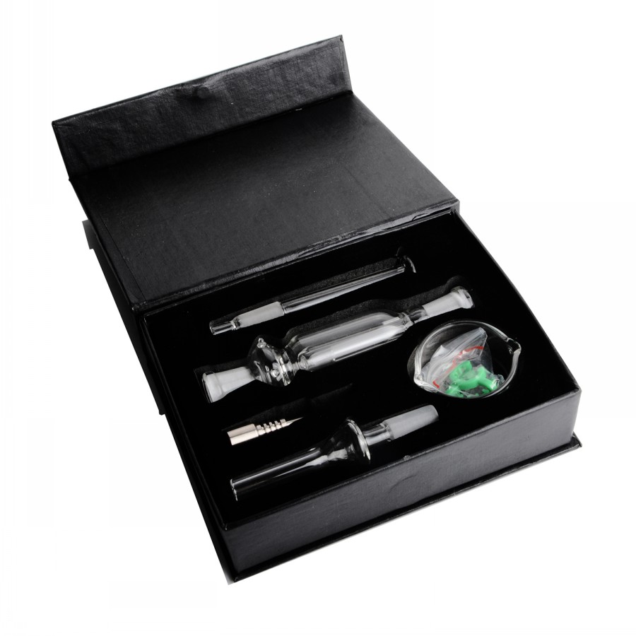 

IN STOCK 10mm 14mm 18mm Black Box Nectar Glass Oil Burner Pipe Glass Smoking Pipes Glass Bongs Water Pipes Titanium Nail