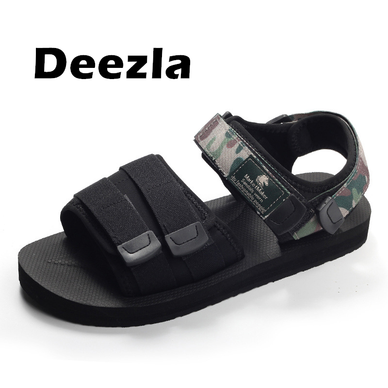 

Summer 2020 Camouflage Beach men's sandals Comfortable running men's shoes Outdoor Breathable men Sneakers Non slip men slippers, Black