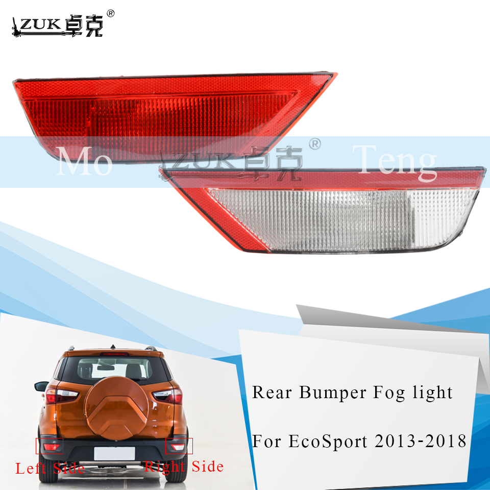 

ZUK Rear Bumper Fog Light Fog Lamp Reflector For Ford EcoSport 2013 2014 2015 2016 2017 2018 Rear Foglight Foglamp With Bulbs