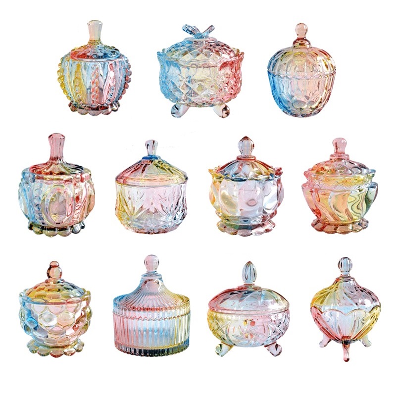12Pcs Candy Box Transparent Plastic Decorative Boxes Cake Saucer Shaped Snack Container 1#