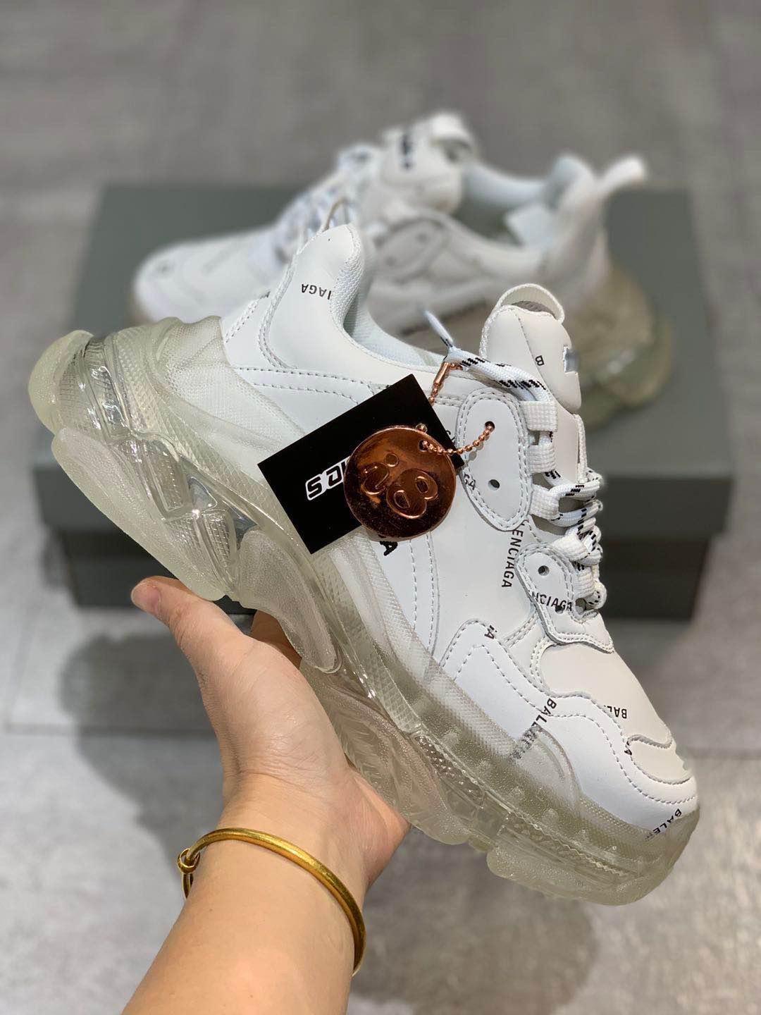 

2020 Fashion Casual Shoes Letter Shoes Bright Citron Triple-S Sport Sneakers Tripler Black Pink Crystal Bottom Paris triple s Platform Shoes, #2