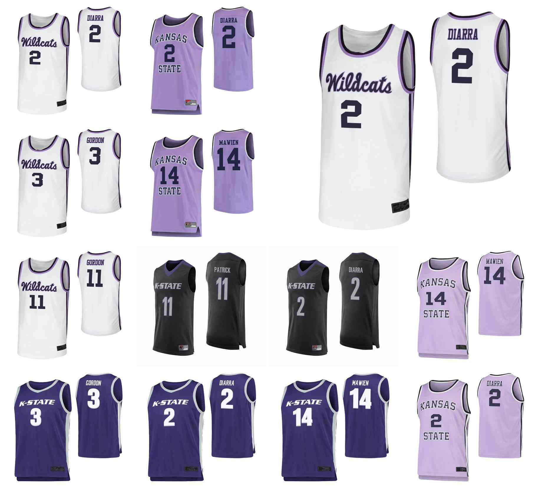 

Kansas State Wildcats Jerseys Makol Mawien Jersey Pierson McAtee Mike McGuirl Montavious Murphy 2020 Basketball Jerseys Custom Stitched, Mens purple stripe
