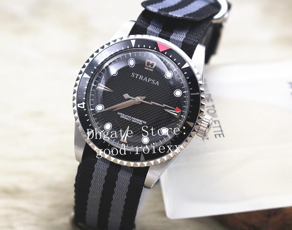 

5 Style Men's Vintage Automatic Watches Men Asia 2813 Movement Watch 116400 Nylon Nato Fabric Strap Sport Dive Very Hot Wristwatches Box, Style 1