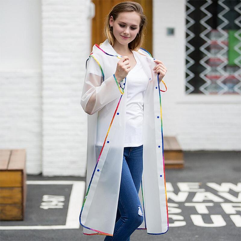 

Raincoat Cycling Bicycle Bike Raincoat Emergency Transparent EVA Unisex Hiking Hooded Rain Gear Hooded Adult