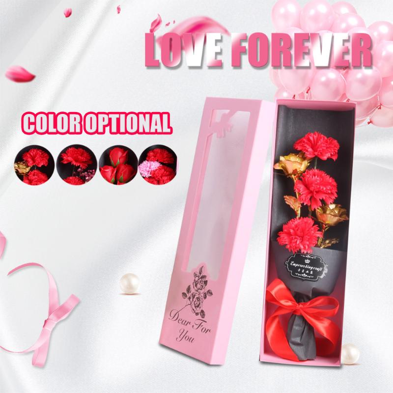 

Valentine's Day Scented Soap Flower Gift Rose Bouquet Box Festival Gift Soap Flower Rose Artificial Bouquet Multicolor&18