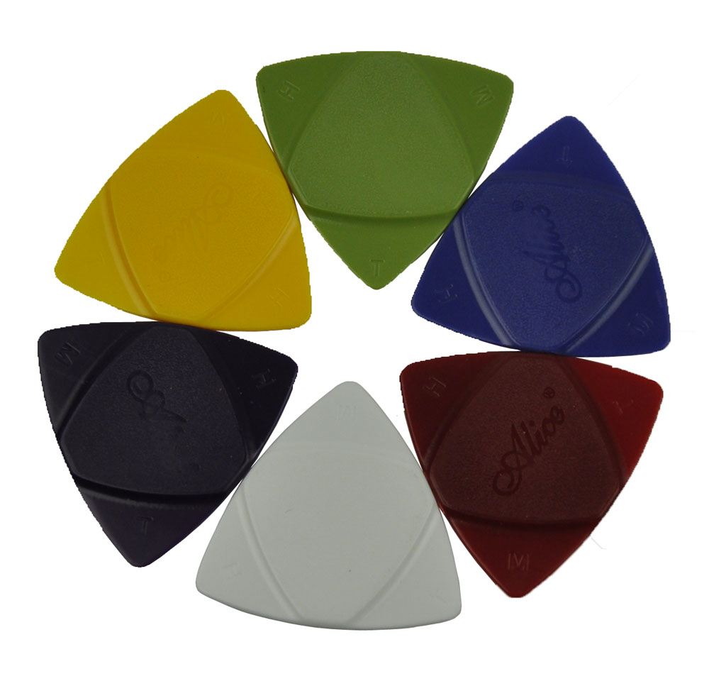 

50 Alice Anti-Skid ABS Triangle Guitar Picks Plectrums 3 Gauges in 1 integrated
