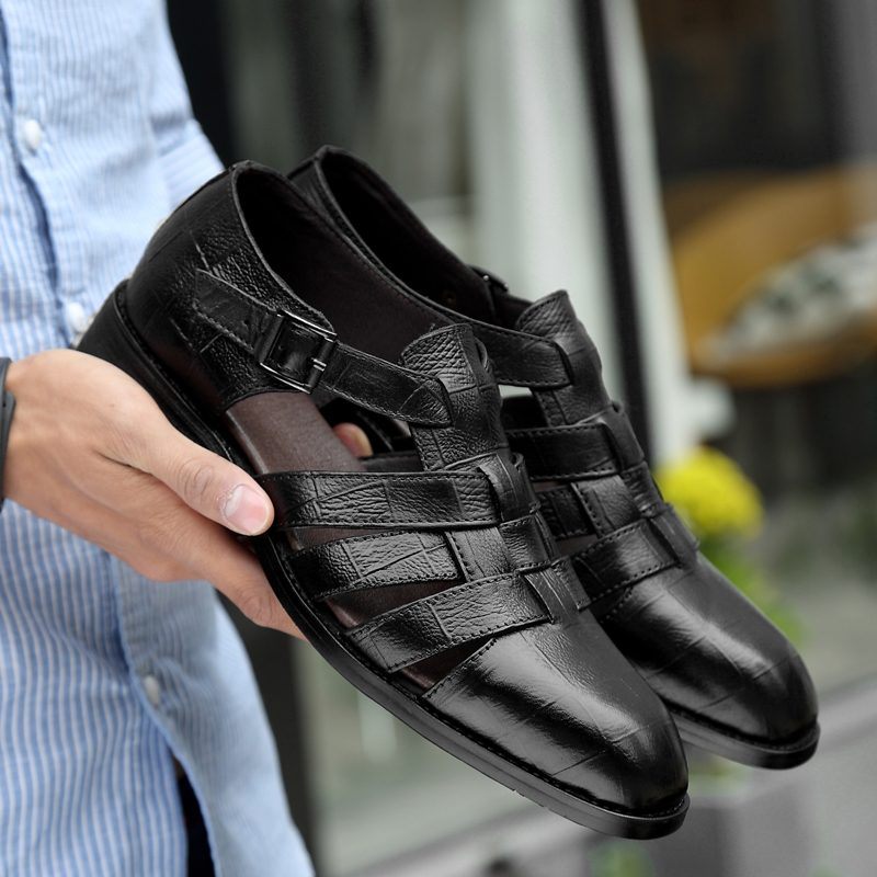 Italian Style Fashion Genuine Leather Sandals For Men Business Dress