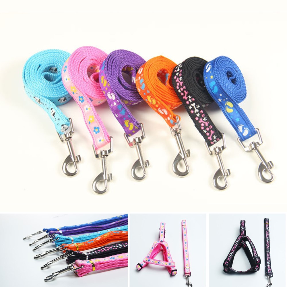 

In Stock 120cm Nylon Dog Harness Leash Lead 9 Colors Fast Shipping Set For Small Medium Dogs Puppy Use