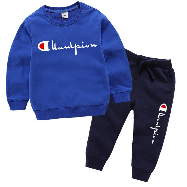 

Brand Designer 100% Cotton Kids Clothes Boys Girls Clothing Set Tracksuits Sportswear Long Sleeve Sweatshirt+Pant Set For Children, As with picture