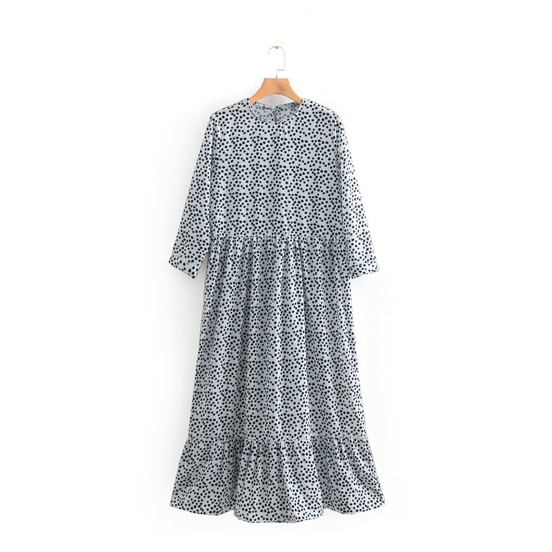 

2019 Wind Circle Printing Long Sleeve Dress, Picture color