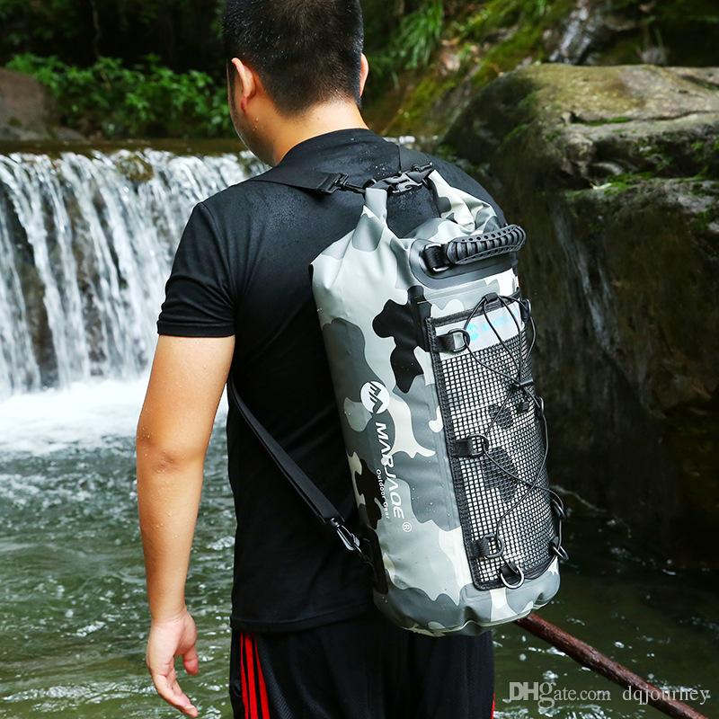 

25L Outdoor 500D PVC Waterproof Bags Sport Bag Storage Double Shoulder Straps Dry Sack For Canoe Kayak Rafting Travel Backpack, As pic
