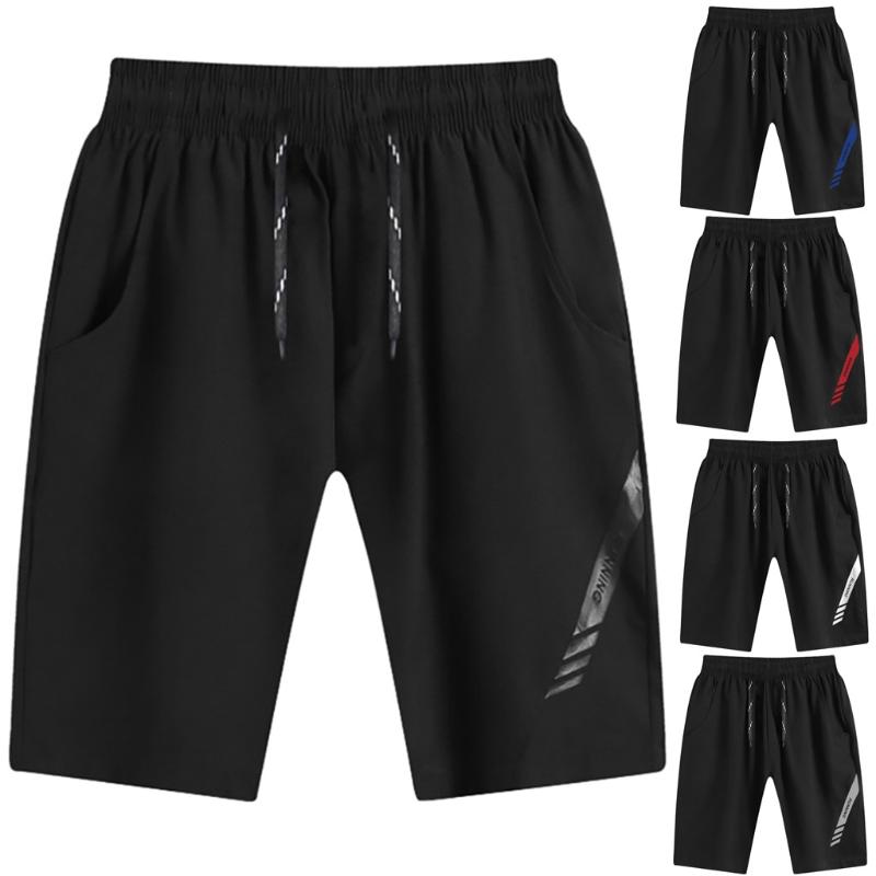 

Men's Shorts Summer Casual Bermuda Beach Shorts Men Gyms Sport Bodybuide Short Pants Fitted Fitness Clothes New, Black