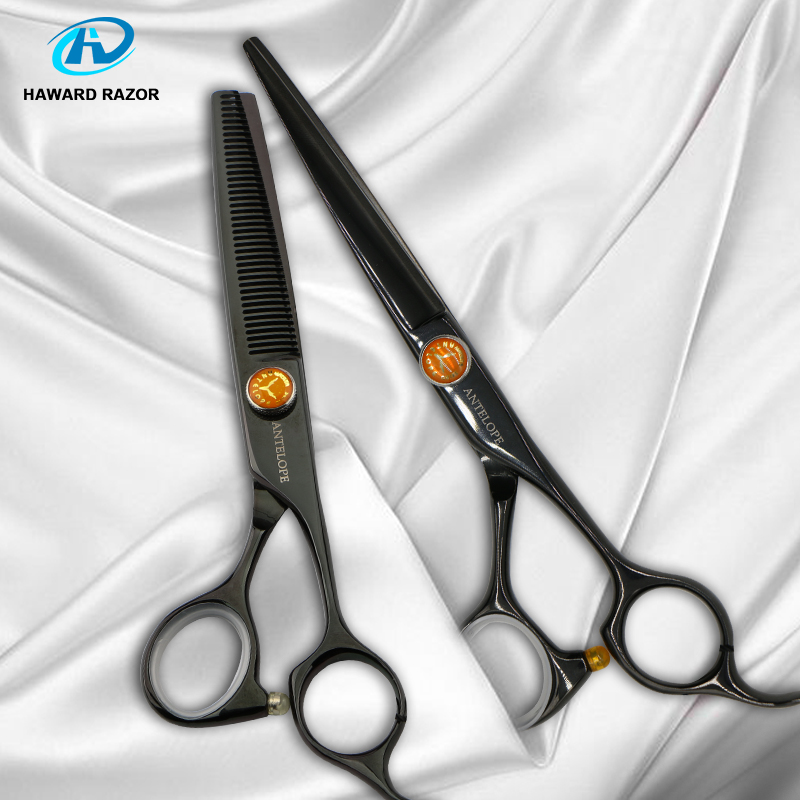 

Antelope 6 Inch Cutting And Thinning Scissor,Salon Hairdressing Set,Stainless Steel Japan 440C,Regular V Shape 40 Teeth