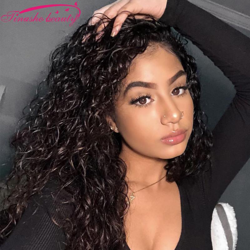 

13x4 Water Wave Lace Frontal Human Hair Wigs Brazilian Remy Swiss lace Curly Wavy Wig Women Natural Color Tinashe Beauty Hair, As pic
