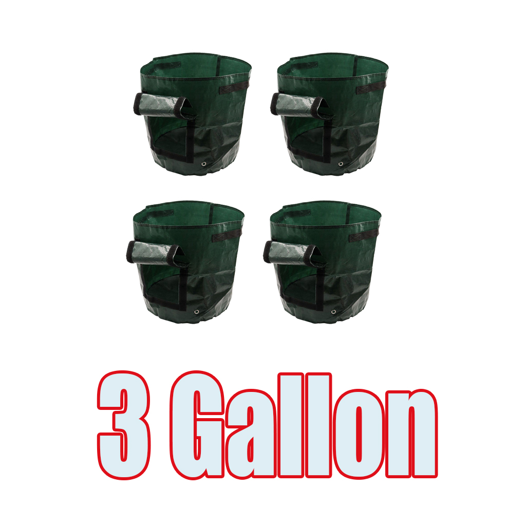

4pcs 3 gallon garden potato grow bags planter with flap durable reusable
