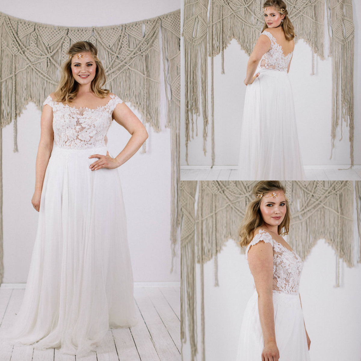 

2019 Plus Size Wedding Dresses Off The Shoulder Appliqued Cap Sleeves A Line Beach Wedding Dress Floor Length Simple Bridal Gowns Cheap, Black