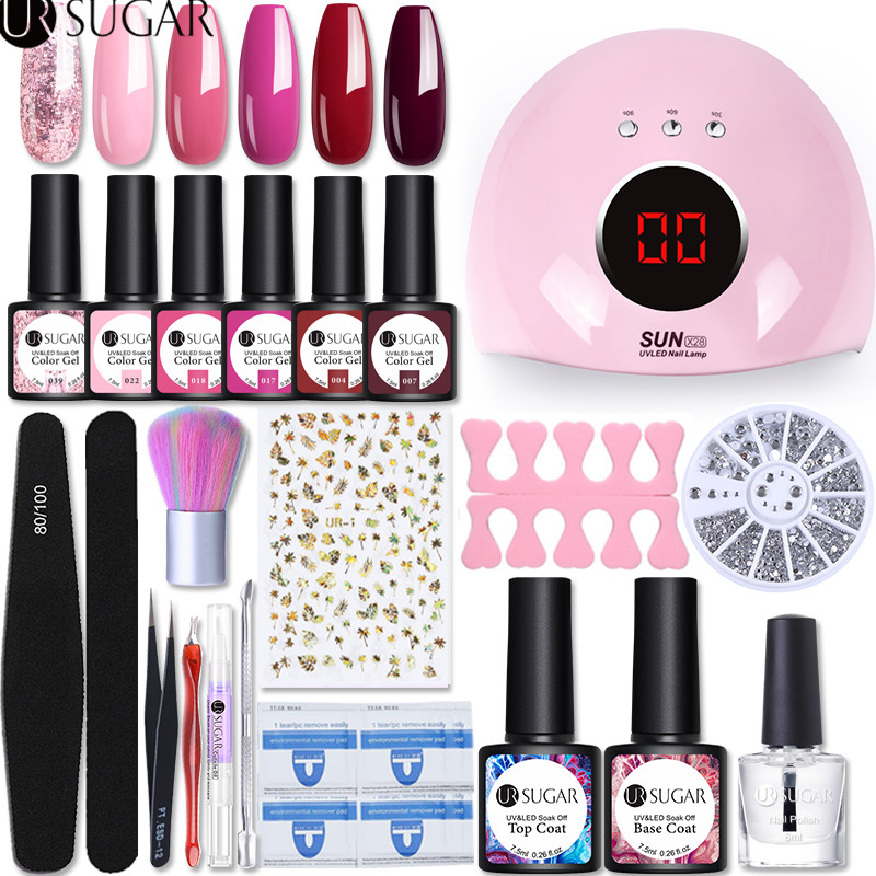 

UR SUGAR Manicure Set 36W UV Lamp Nail Dryer For Manicure 8Pcs Gel Nail Polish Kit Soak Off UV Gel Varnish Dryer Machine Tools