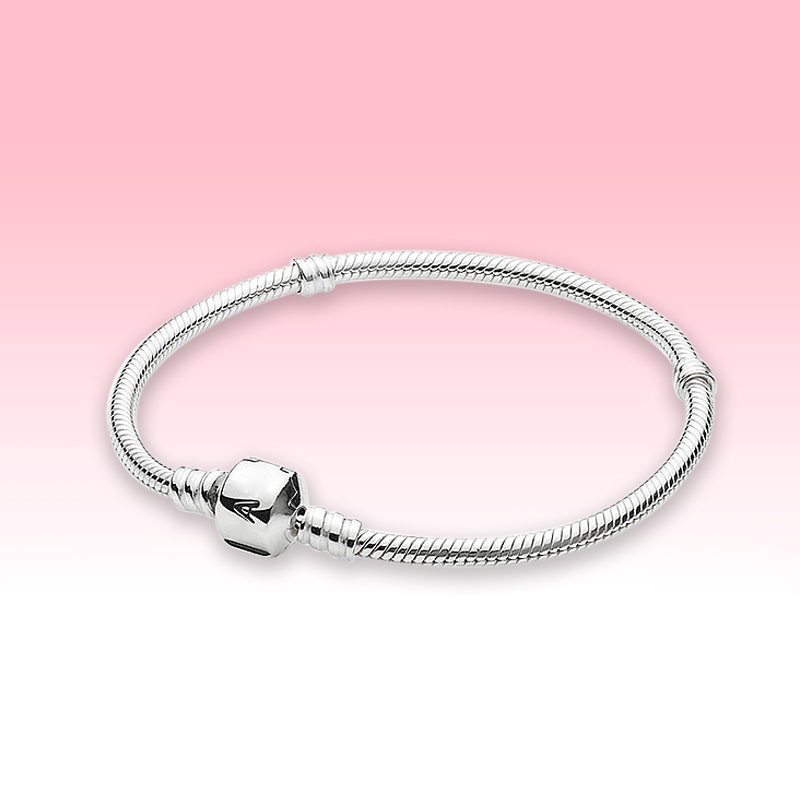 

Women Mens Bracelets 925 Sterling Silver DIY Charms Jewelry for Pandora Moments Snake Chain Bracelet with Original box High quality