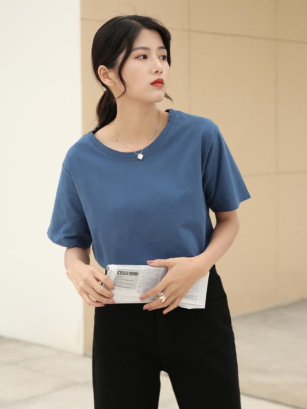 

Women T Shirt Top Tee casual Short sleeve Gray Tops women plus size White, Black