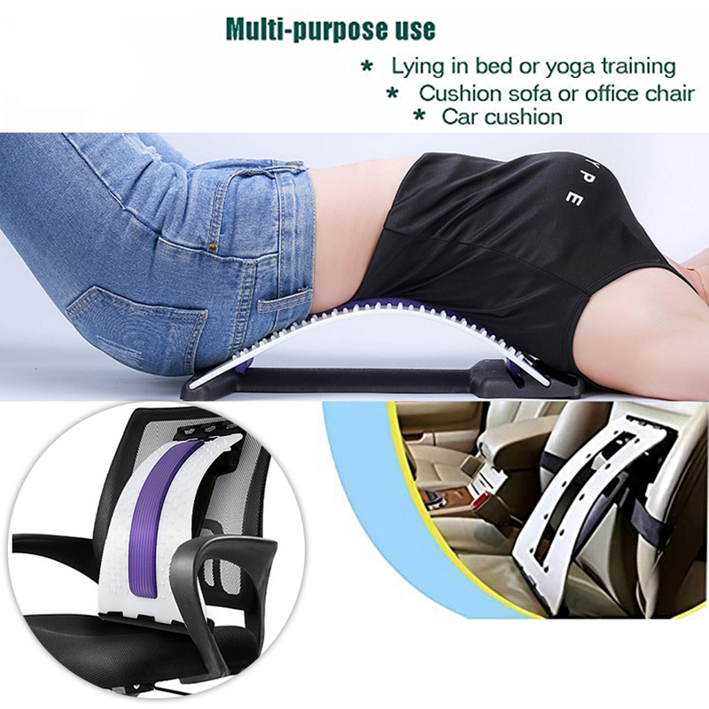 

1pc Back Stretch Equipment Massager Massageador Magic Stretcher Fitness Lumbar Support Relaxation Spine Pain Relief random color, Green