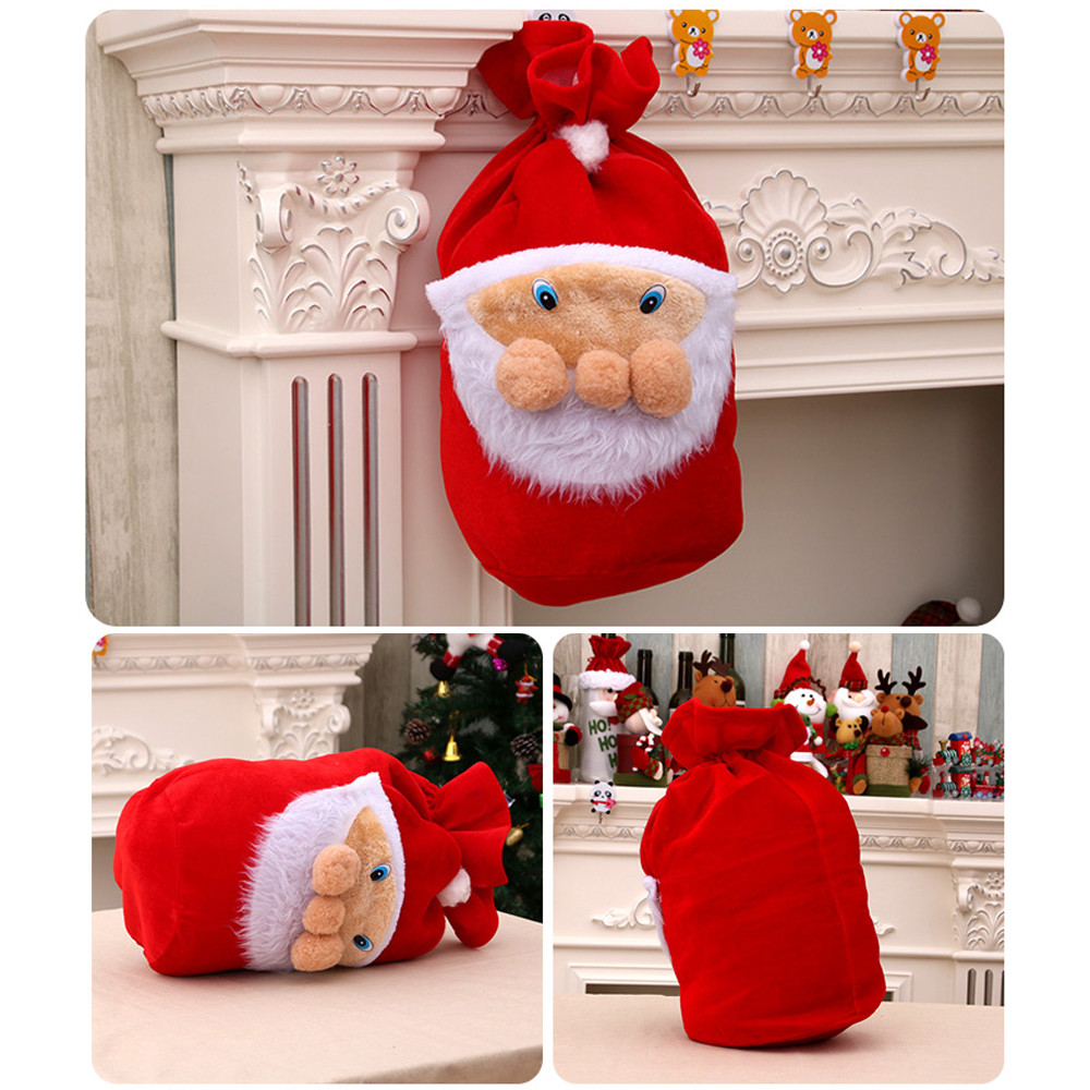 

Christmas Candy bagcase Christmas Santa Claus Candy Bag Cute Xmas Gift Large Sack Pouch Party Home Storage Organizer