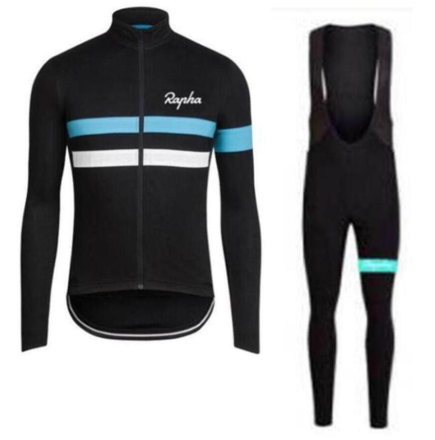 

Rapha team Cycling long Sleeves jersey (bib) pants sets Spring and autumn Breathable Cycling Mens Cycling Clothing zefengst, Black;red