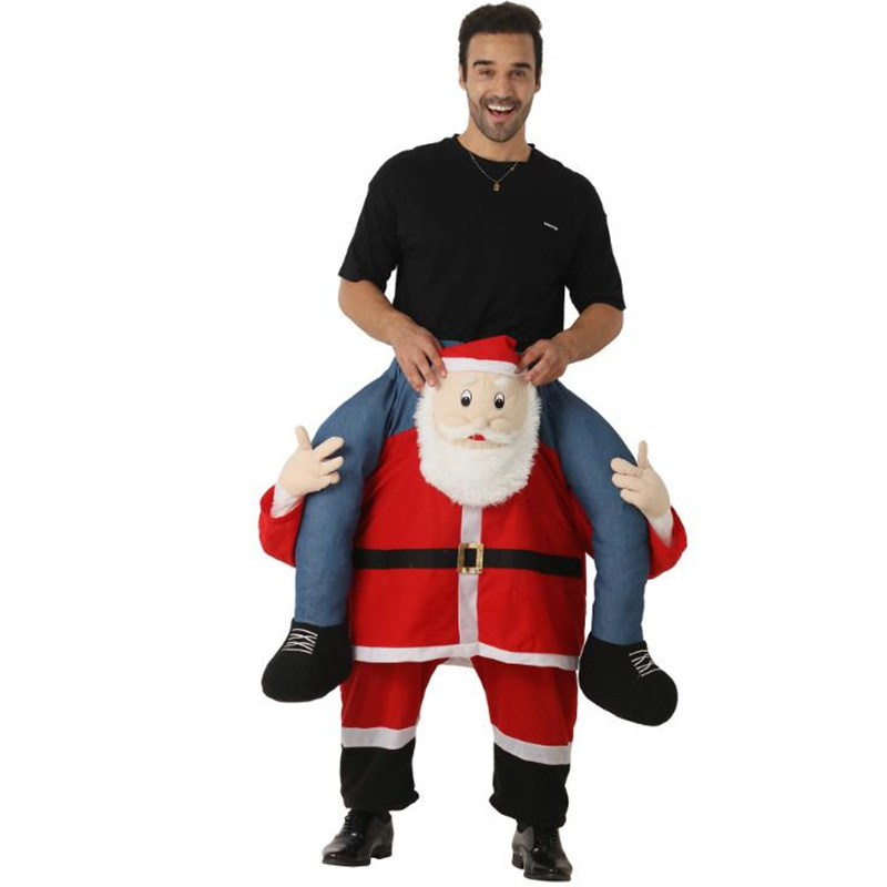 

Theme Costume Funny Santa Claus Carry Me Ride On Cosplay Animal Pants Back Christmas Halloween For Adult