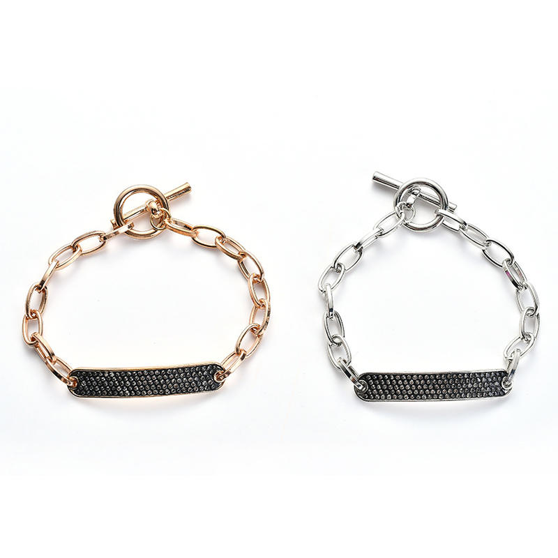 

New Friendship Hand Decor Jewelry Alloy Geometric Simple Crystal Rhinestone Bracelet