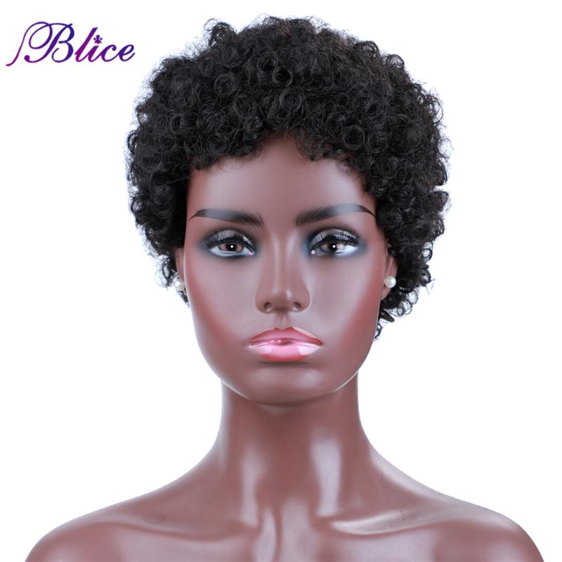

Blice Short Afro Curly Synthetic Hair Wigs For Women Machine Made Breathe Freely Wig With Kanekalon Fiber, #99j