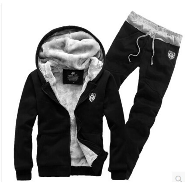 

New Arrived Hoodies Men Sweat Suits Fleece Hooded Tracksuit Tops and Pants Plus Size (Asia Size, Red