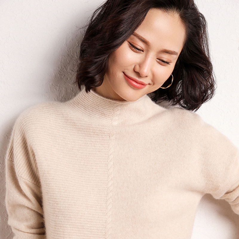 

2019 Womens Winter 100% Cashmere Sweaters And Autumn Women Knitted Pullovers High Quality Warm Female Round Neck Solid Casual, Dou sha