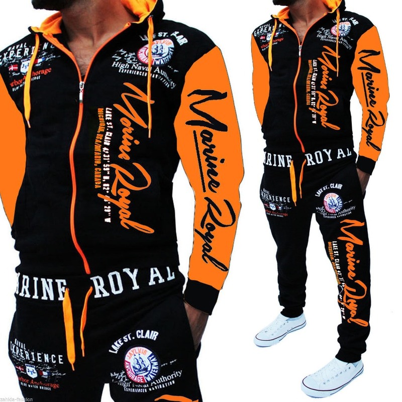 

ZOGAA 2 piece set Hooded Jackets Sweatsuit 2020 2pcs Sportswear Hoodie+pants Men Jogger Sets Printed Tracksuit Men Clothes, Gray