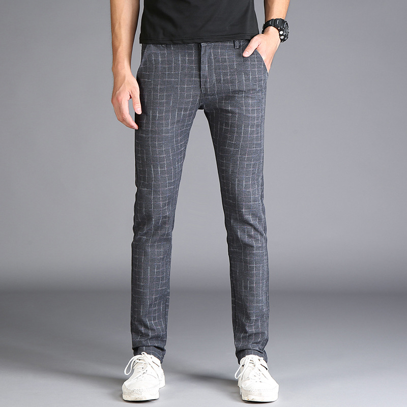 

2020 New Spring summer Length Pants Men Casual Slim Fit Fashion Trousers Male Plus Size - 36 38 Cotton Brand black Pants