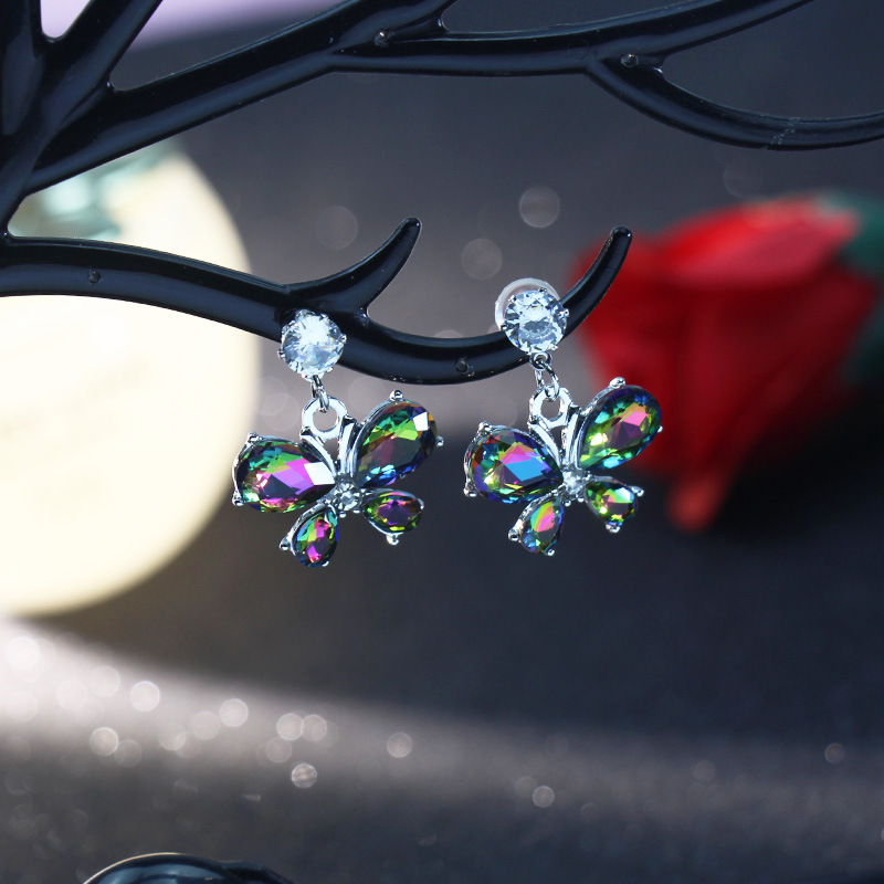 

Dangle & Chandelier 2021 Fashion Fine Colorful Crystal Butterfly Chic Drop Earrings Ladies Party Girl Jewelry Statement Earring For Women