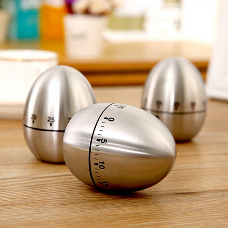 

Stainless Steel Egg Kettle Timer 1-60 Minute Mechanical Reminder Household Countdown Timers Kitchen Cooking Baking Tool HHA763