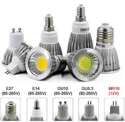 

Led lights 9W 12W 15W COB GU10 GU5.3 E27 E14 MR16 Dimmable LED Sport light lamp High Power bulb lamps DC12V AC 110V 220V bulbs