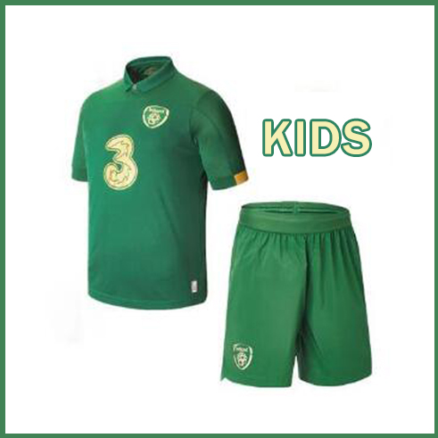 

Ireland FC European Cup 2019 2020 Ireland kids kit football Soccer Jersey, Black;yellow