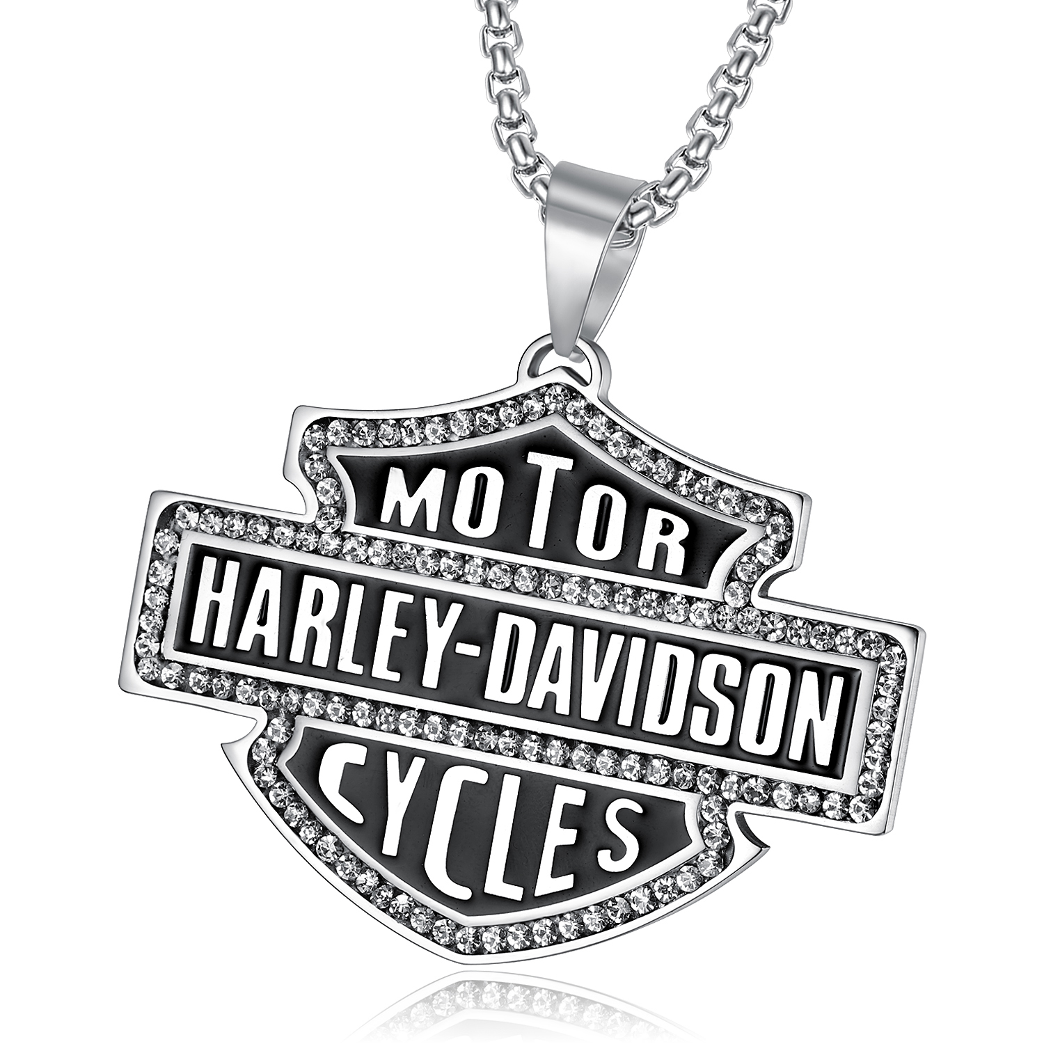 

BIG HEAVY PUNK MOTORCYLE HARLEY PENDANT FOR MEN.S NECKLACES, Silver