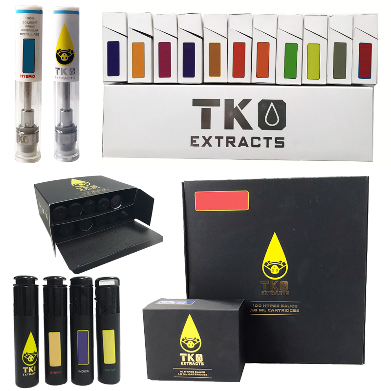 

0.8ml TKO Cartridges 1ml Ceramic Vape Cartridge Packaging TKO Extracts Dab Pen Wax Vaporizer 510 Thread Empty Oil Atomizer E Cigarette Carts In Stock