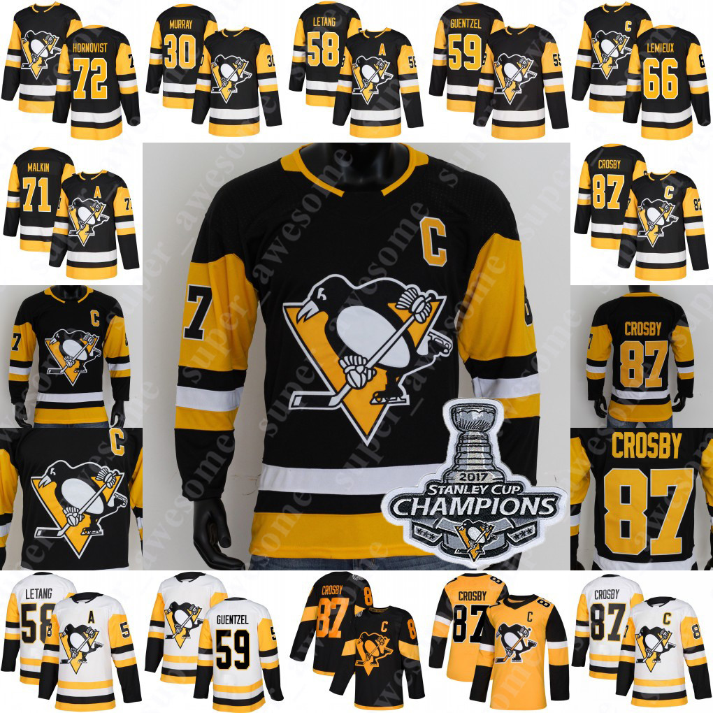 

Sidney Crosby Jersey Jake Guentzel Kris Letang Evgeni Malkin Patric Hornqvist Matt Murray Black White, 58black 2019 stadium series