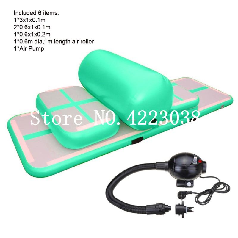 

shipping a set 6 pieces of home edition inflatable gym mat,inflatable gymnastics air tumble track mat training set