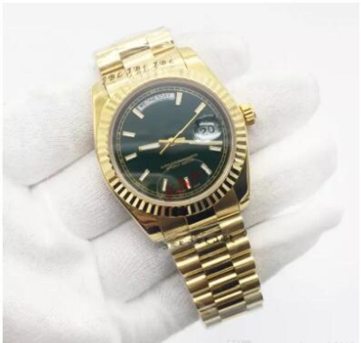 

Luxury Mens Watch 36mm Day date President 18k gold Stainless Steel Blue Dial Sapphire Glass Quality Original Clasp 651, See picture 1