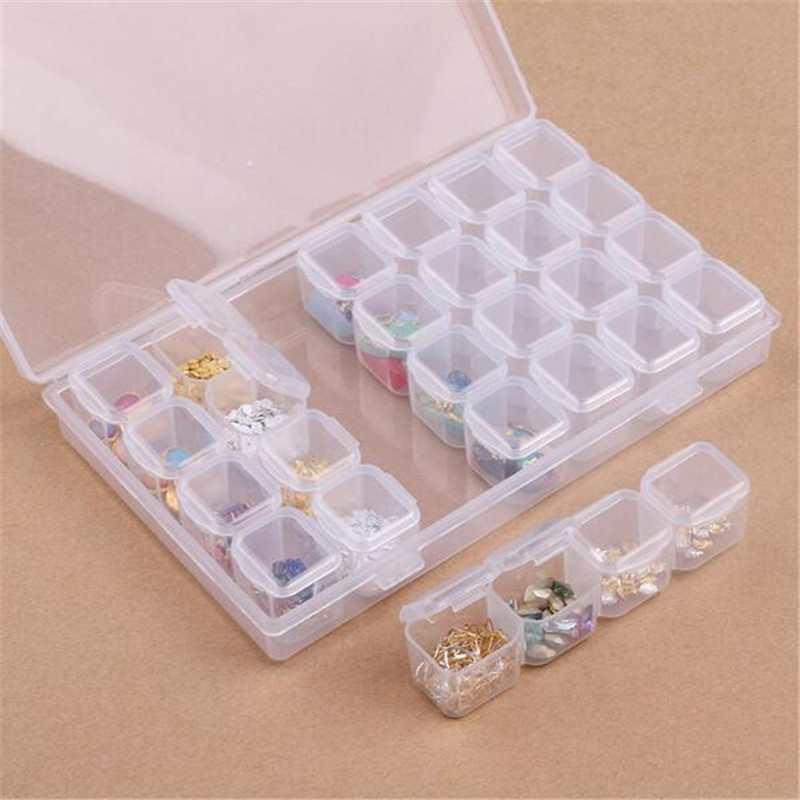 28 Grids Diamond Painting Kits Plastic Storage Box Nail Art Rhinestone Tools Beads Storage Box Case Organizer Holder Kit B040-image-404278612